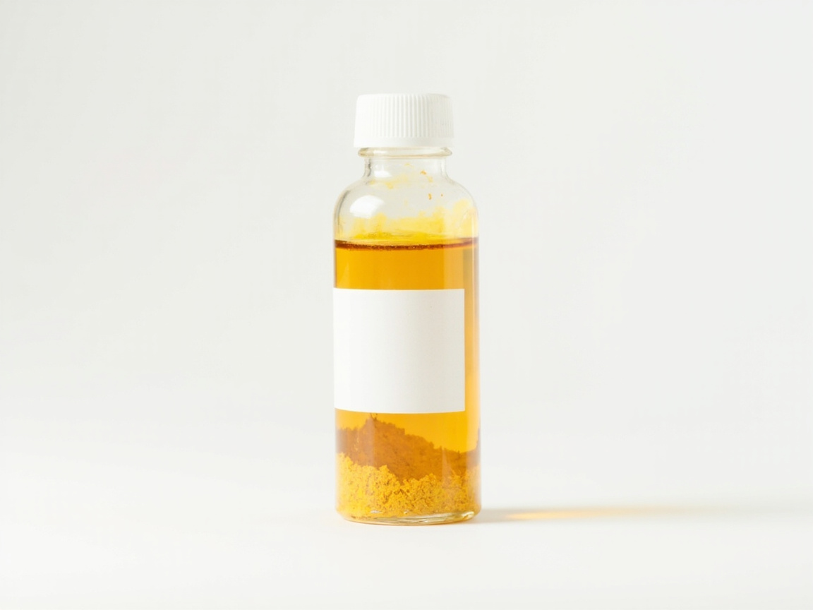 Marigold lutein from Tagetes erecta — bright golden yellow powder in an amber glass bottle
